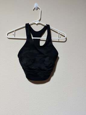 Lululemon Wunder Train Longline Bra Heritage 365 Camo Deep Coal Size 4